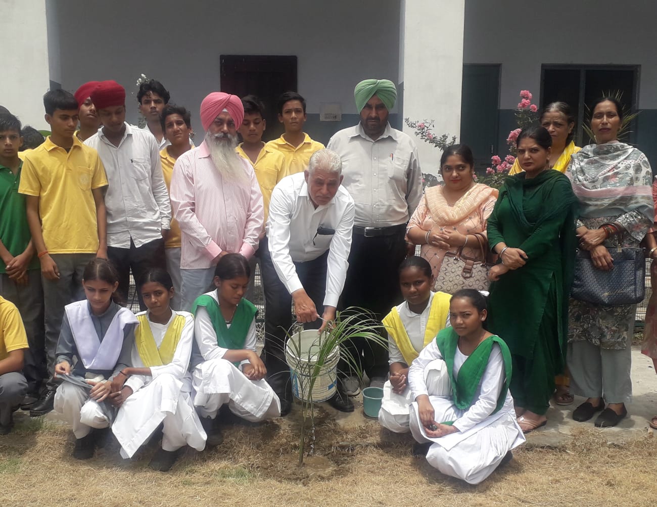 Basant Ritu Club planted shady trees at BN Khalsa School.